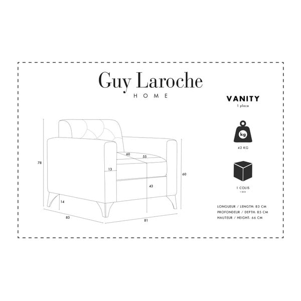 Modré kreslo Guy Laroche Vanity-image-3