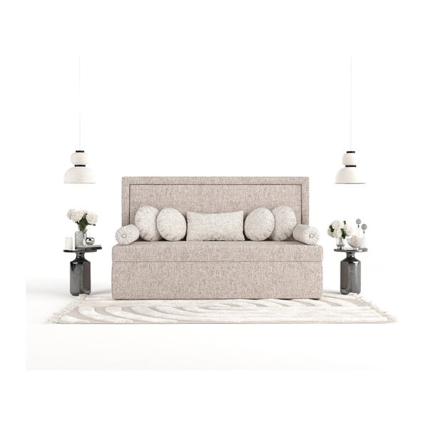 Svetlohnedá čalúnená jednolôžková posteľ 90x200 cm Scala – Maison de Rêve-image-4