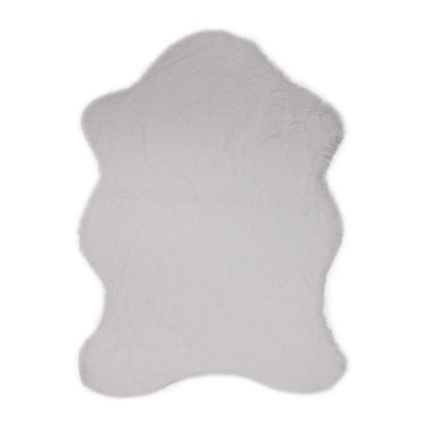 Biely koberec z umelej kožušiny Tavsantuyu White, 80 × 105 cm