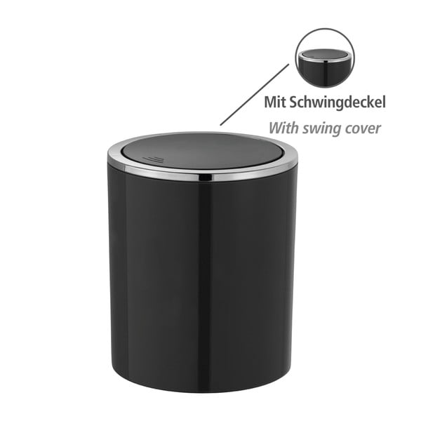 Čierny odpadkový kôš Wenko Inca, 2 l-image-2