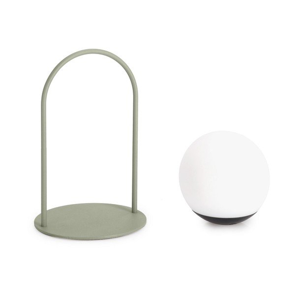 Zelená LED stolová lampa so stmievačom s plastovým tienidlom (výška  21 cm) Pansy – Bizzotto-image-3