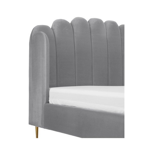 Sivá čalúnená posteľ Westwing Collection Glamour, 180 x 200 cm-image-1