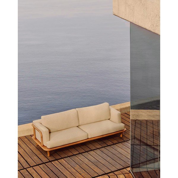 Záhradná pohovka z tíkového dreva v béžovo-prírodnej farbe Turqueta – Kave Home-image-1