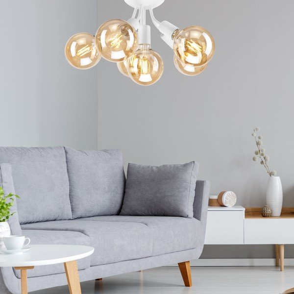 Biele stropné svietidlo bez tienidla Viggo – LAMKUR-image-1