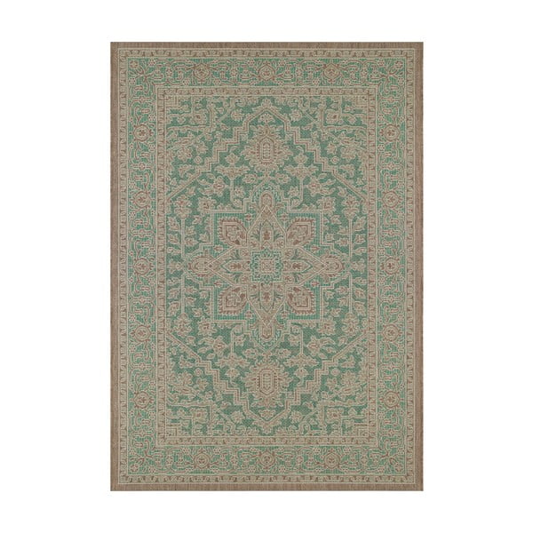 Zeleno-béžový vonkajší koberec NORTHRUGS Anjara, 140 x 200 cm