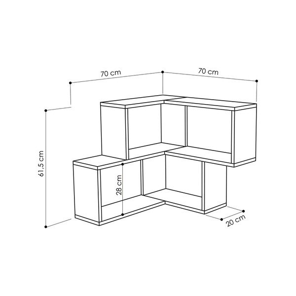 Biela rohová nástenná polica Corner-image-2