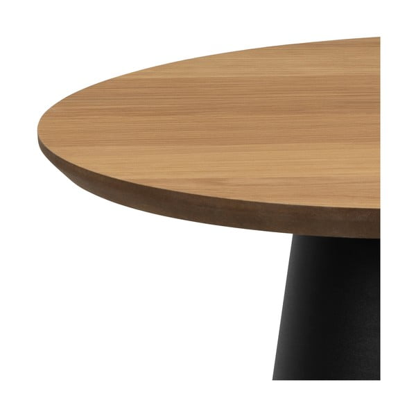Čierno-prírodný okrúhly konferenčný stolík s doskou v dubovom dekore ø 45 cm Soli – Actona-image-4
