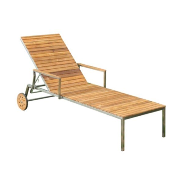 Hnedé kovové záhradné ležadlo Denver – Garden Pleasure-image-1