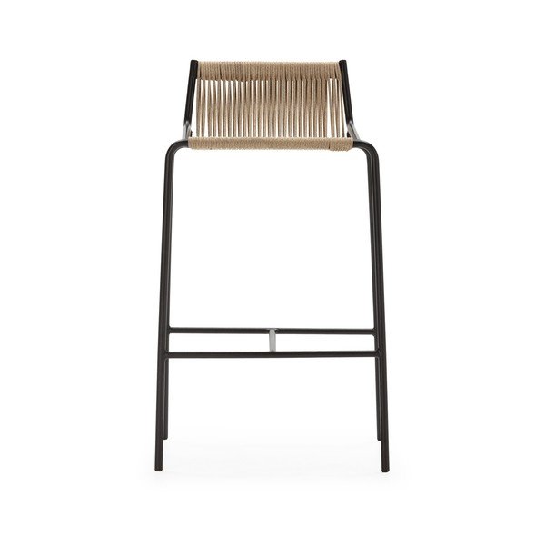 Béžová kovová barová stolička (výška sedadla 65 cm) Emily – Marckeric-image-4