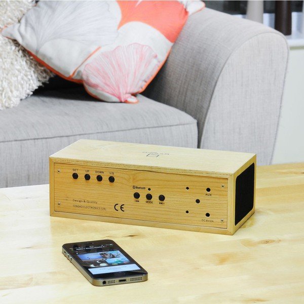 Reproduktor Oak Click Clock s oranžovým LED budíkom-image-3