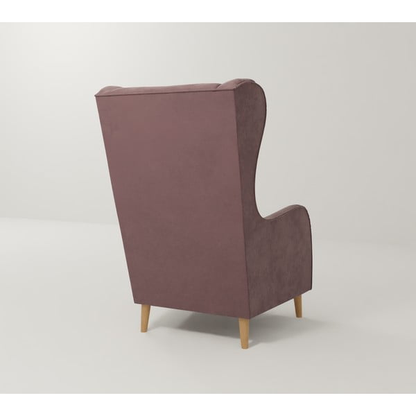 Ružové zamatové kreslo ušiak Carole – Ropez-image-2