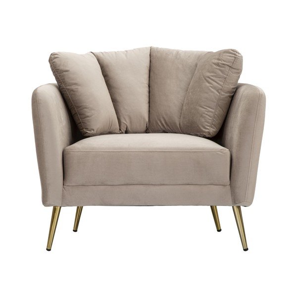 Taupe zamatové kreslo Kiev – Mauro Ferretti-image-2