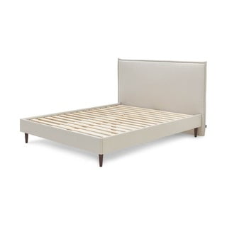 Béžová dvojlôžková posteľ Bobochic Paris Sary Dark, 160 x 200 cm