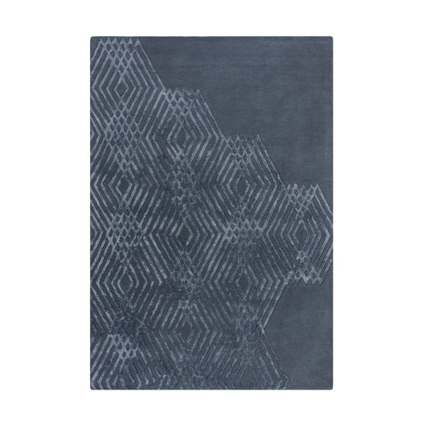 Modrý vlnený koberec Flair Rugs Diamonds, 120 x 170 cm