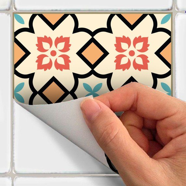 Sada 24 samolepiek na stenu Ambiance Azulejos Sofiana, 15 × 15 cm-image-1