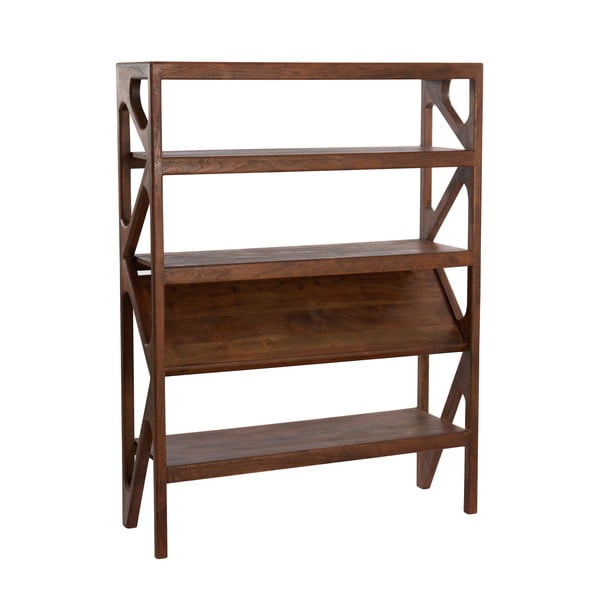 Hnedá knižnica z masívu akácie 120x160 cm Yuki - Light & Living-image-4