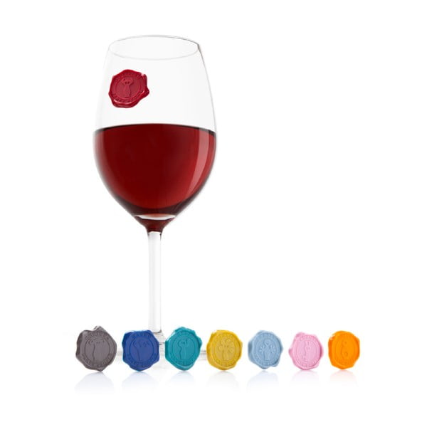 Sada 8 kusov samolepiek na pohár na víno Vacu Vin