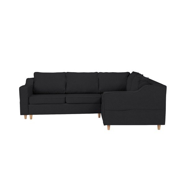 Tmavosivá rozkladacia štvormiestna pohovka Mazzini Sofas Jonquille, pravý roh-image-1
