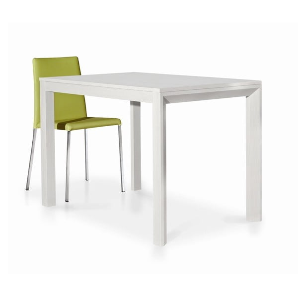 Biely rozkladací jedálenský stôl z jaseňového dreva Castagnetti Kao, 110 cm