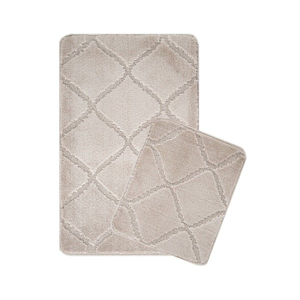 Svetlohnedé kúpeľňové predložky v súprave 2 ks 50x80 cm Cizgili – Foutastic
