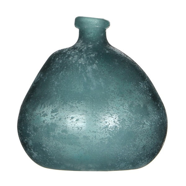 Modrá sklenená váza Mica Organic, 23 x 21 cm
