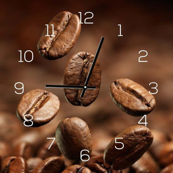 Sklenené hodiny DecoMalta Coffee, 30 x 30 cm
