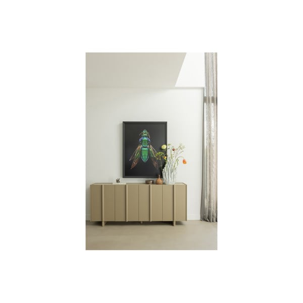 Béžová nízka komoda z borovicového dreva 200x85 cm Basu – WOOOD-image-1