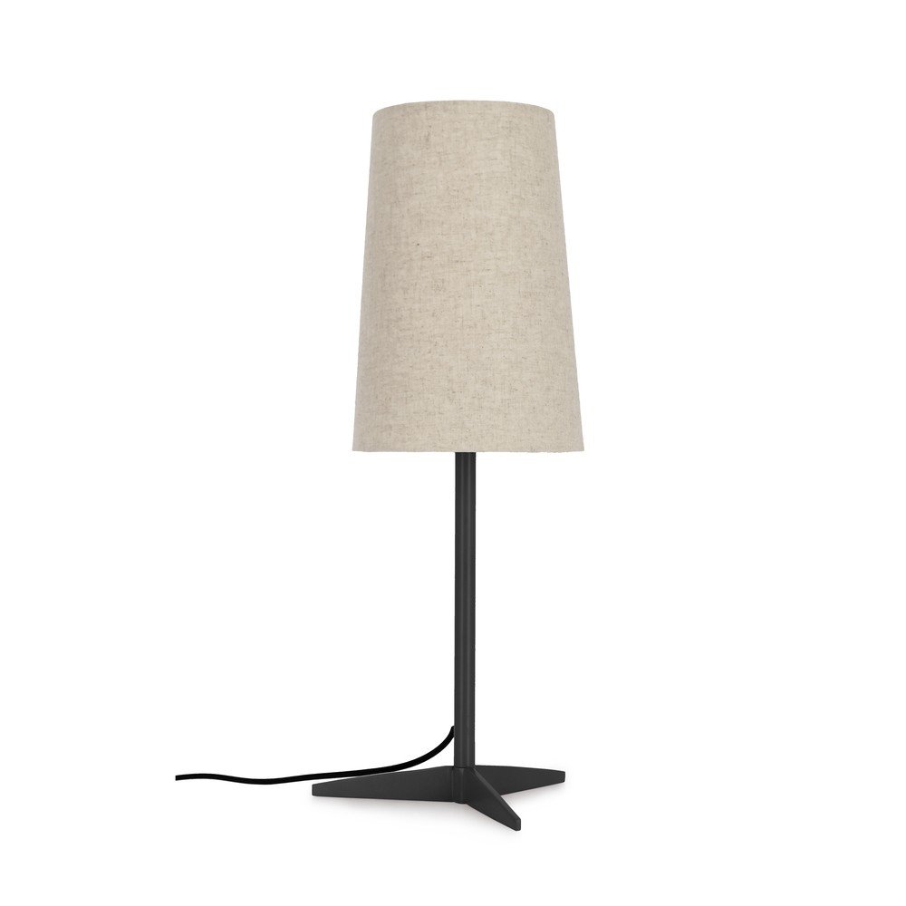 E-shop Čierna/béžová kovová stolová lampa s textilným tienidlom (výška 60 cm) Assam – Bizzotto