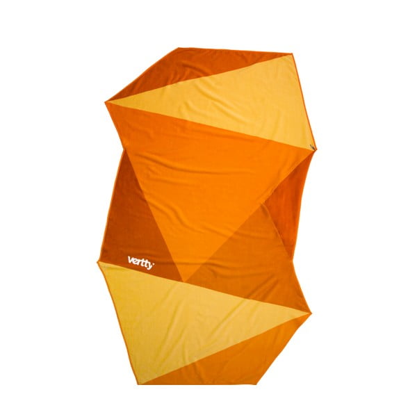 Oranžový ručne vyrábaný uterák Vertty s vodoodolným vreckom