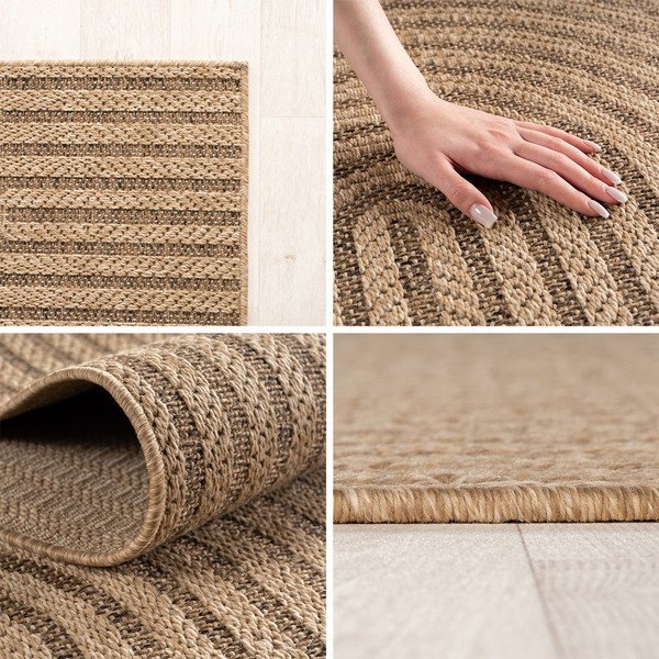 Hnedý okrúhly vnútorný a vonkajší koberec ø 80 cm Timber 1401 – Ayyildiz Carpets-image-4