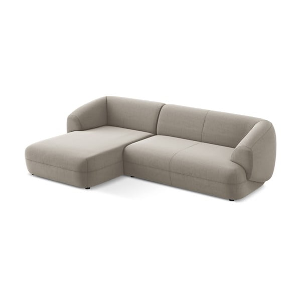 Béžová zamatová rohová pohovka (ľavý roh) Moana – Makamii-image-2