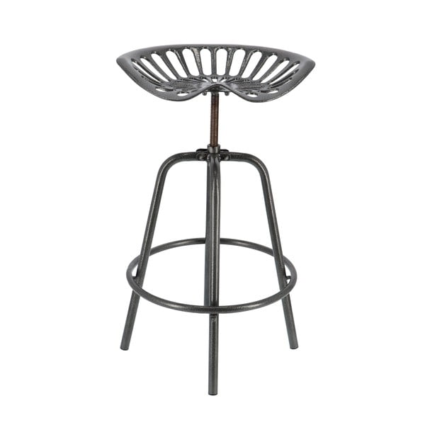 Sivá kovová záhradná barová stolička Traktor – Esschert Design