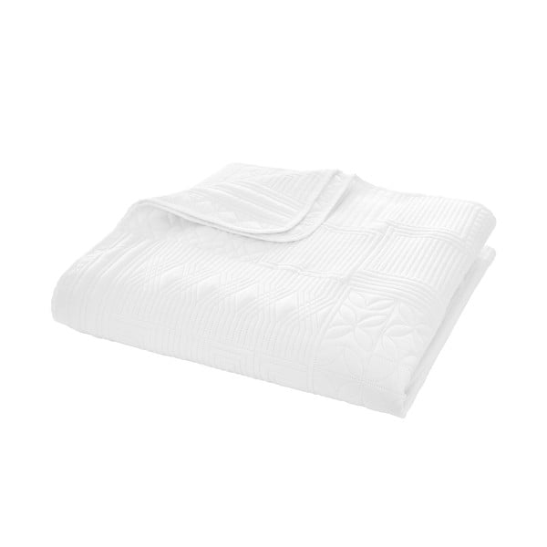 Biely prešívaný pléd 220x230 cm Folkstone Geo – Catherine Lansfield