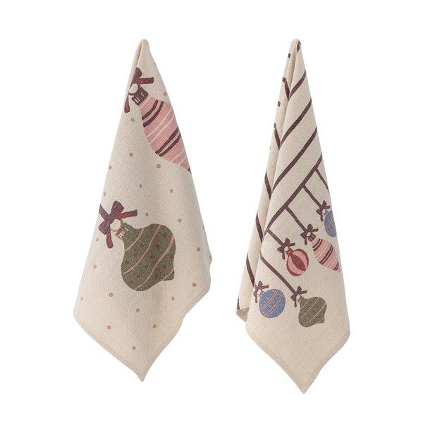 Bavlnené utierky v súprave 2 ks s vianočným motívom 71x45 cm Ornamentia – Bloomingville-image-1