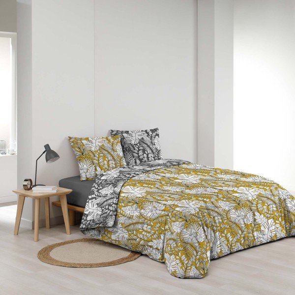 Žlté predĺžené obliečky na dvojlôžko z mikrovlákna 240x220 cm Calaos – douceur d'intérieur-image-2
