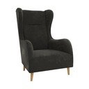 Tmavosivé zamatové kreslo ušiak Carole – Ropez