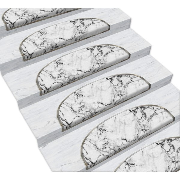 Biele nášľapy na schody v súprave 16 ks 65x20 cm Marble Dream - Vitaus-image-1