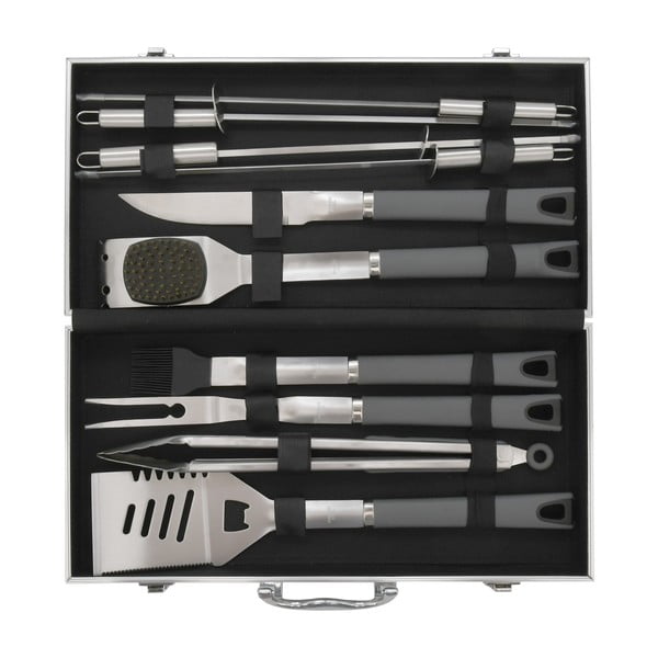 Súprava 11 kusov grilovacieho náradia v kufríku Cattara Alu Grey Line-image-2