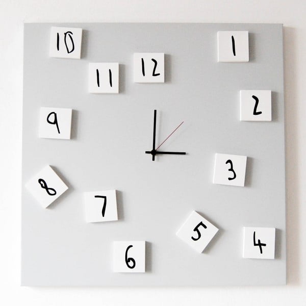Nástenné hodiny dESIGNoBJECT.it Changing Clock White, 50 x 50 cm-image-2