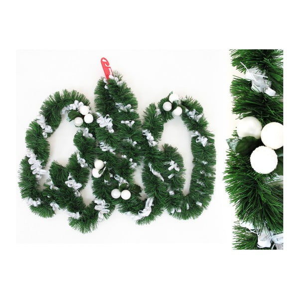 Dekoratívna vianočná girlanda s detailmi v bielej farbe Unimasa Tinsel, dĺžka 3 m