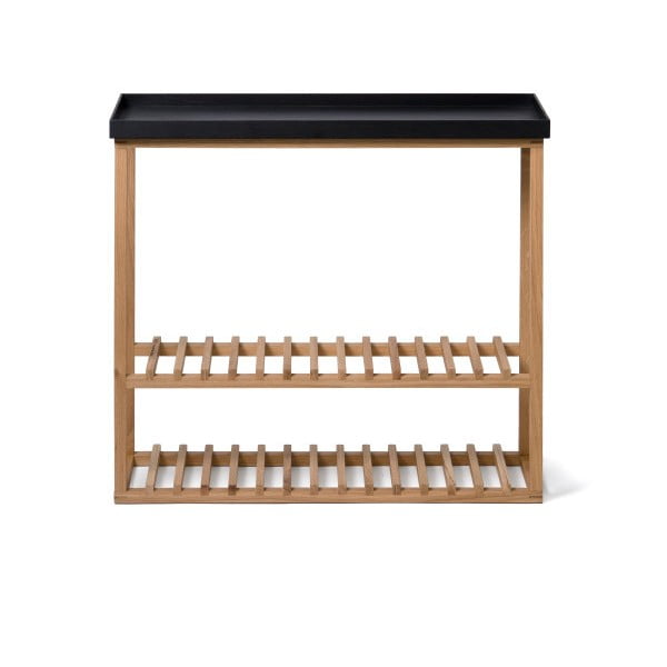 Polica na topánky/úložný stolík s čiernou doskou z dubového dreva Wireworks Hello Storage-image-2