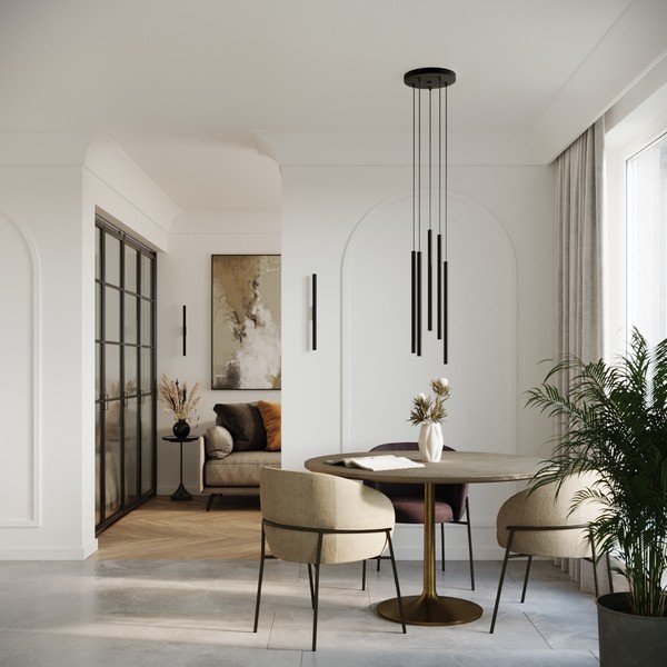 Čierne nástenné svietidlo ø 2,5 cm Fideus – Sollux-image-4