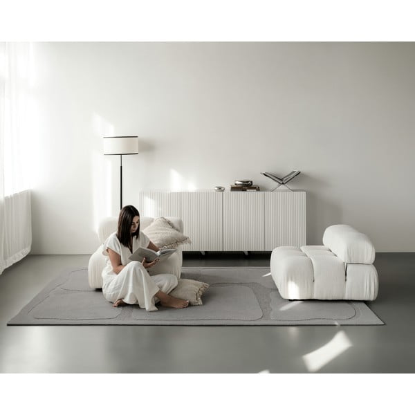 Sivý vlnený koberec 200x300 cm Morphic Organica – Agnella-image-3