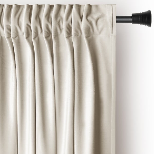 Béžový zamatový dimout záves 140x270 cm Pleat – Restilo