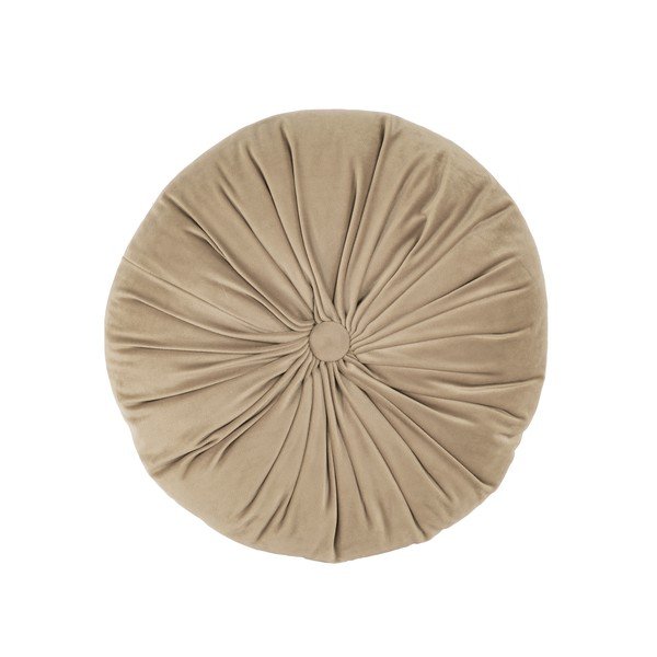 Tmavobéžový zamatový dekoratívny vankúš Tiseco Home Studio Velvet, ø 38 cm