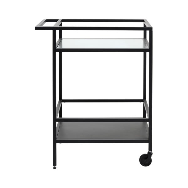 Sklenený servírovací stolík na kolieskach 42x70 cm Bronco – Unique Furniture-image-2