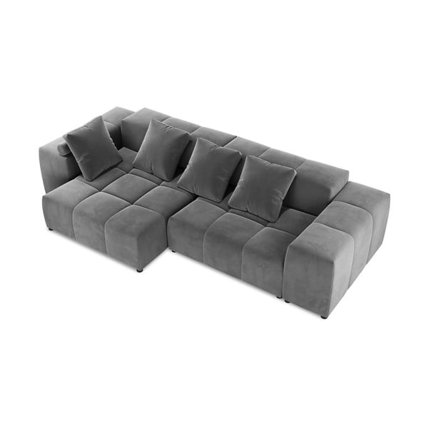 Sivá zamatová rohová pohovka (variabilná) Rome Velvet - Cosmopolitan Design-image-3