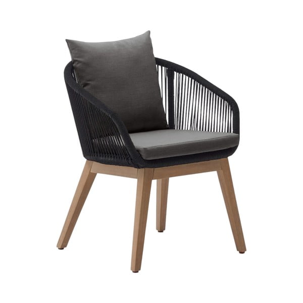 Čierne drevené záhradné kreslo Portalo – Kave Home