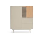 Vysoká komoda v dekore duba v béžovo-prírodnej farbe 100x120 cm Otto – Teulat