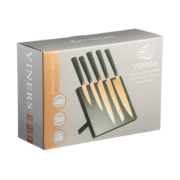 Sada 5 nožov so stojanom Titan Copper-image-1